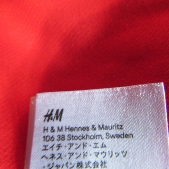 Divided by H & M Stand Up Collar Light-Mid Weight Stretch Red Peacoat Size 10 - Picture 5 of 6